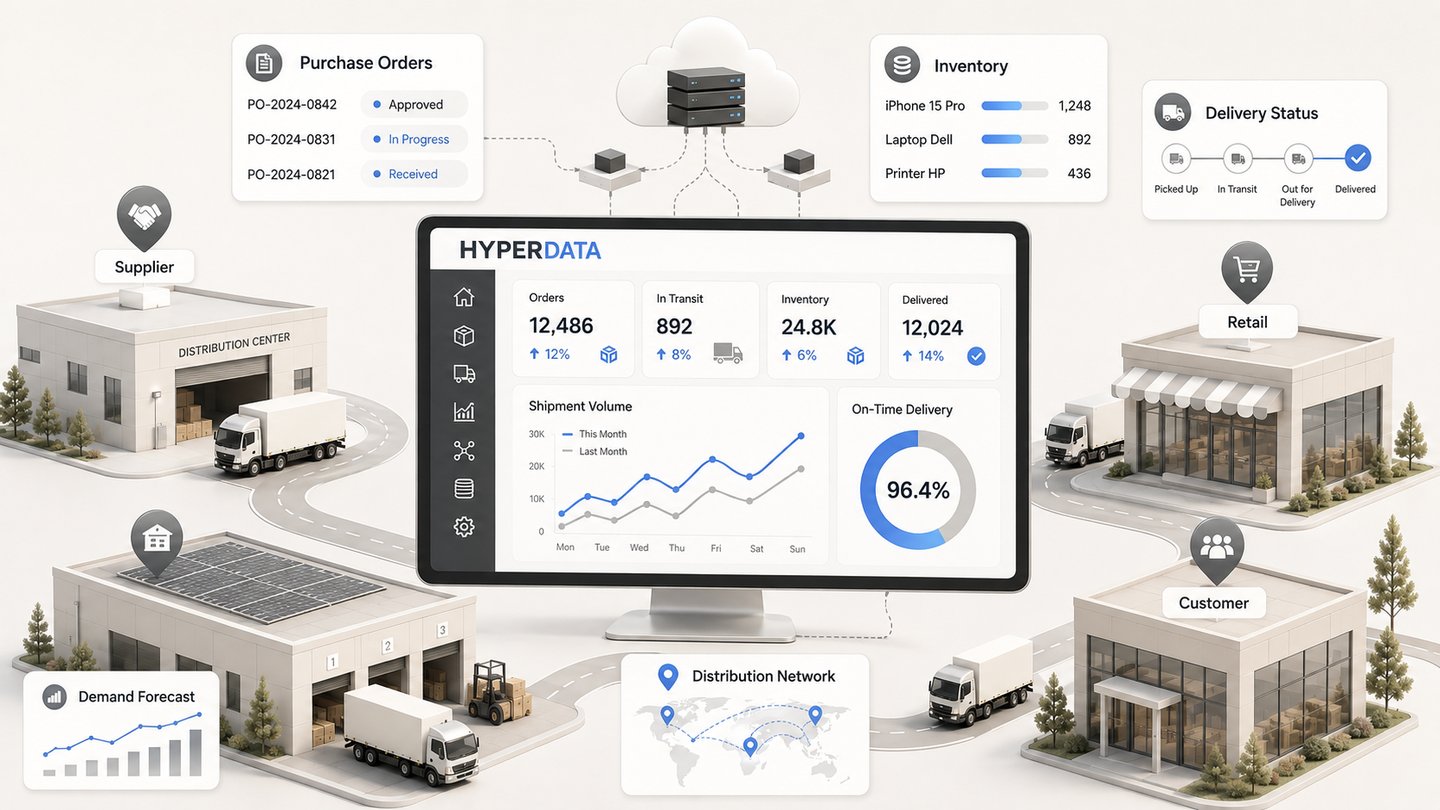 Minh họa giải pháp ngành phân phối Hyperdata